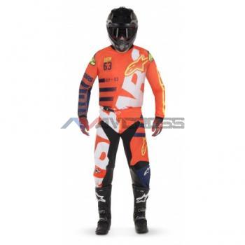 Completo Alpinestar Racer Braap Orange Fluo Dark Blue White