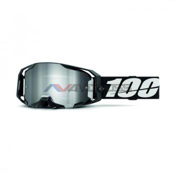 Maschera 100% Armatic Black-Lente specchio Argento