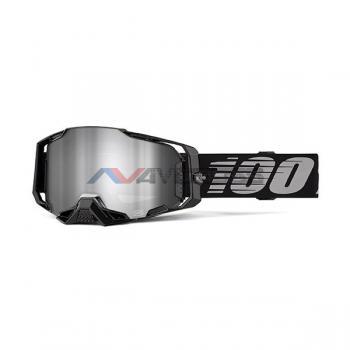 Maschera 100% Armega Black-Lente a specchio argento